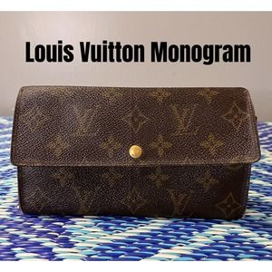 Louis Vuitton Porte Monnaie Monogram Pochette Credit Long Wallet (M61725)